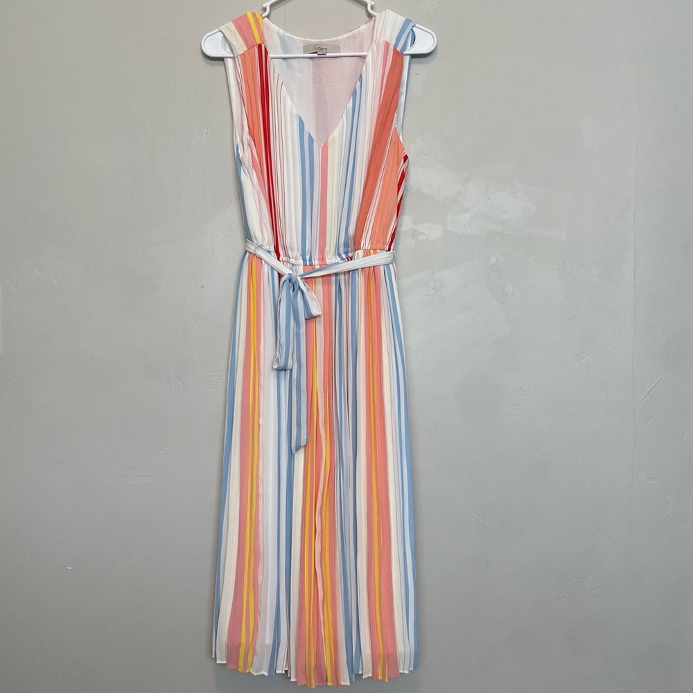 Maxi Pleated Sleeveless Dress | LOFT Dress | Multicolored dress | NWOT